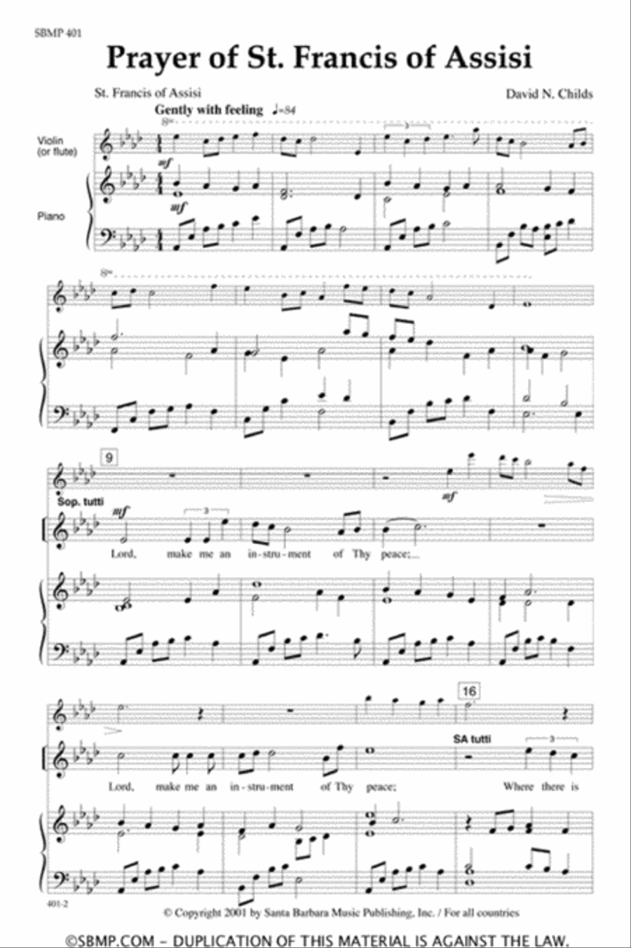 Prayer of St. Francis of Assisi - SSA Octavo SSA scores gallery preview page 2