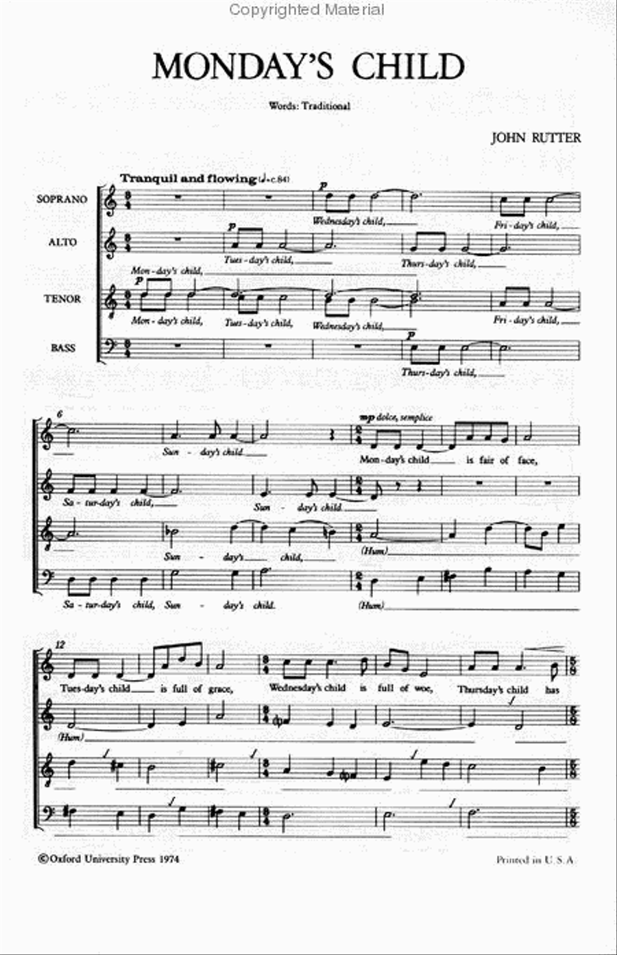 Two Songs from Five Childhood Lyrics 4-Part scores gallery preview page 2