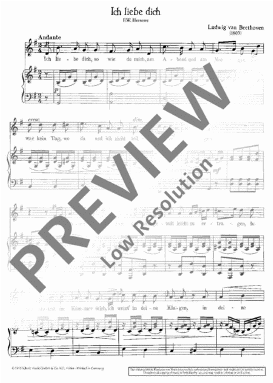 Ich liebe dich, WoO 123 Medium Voice scores gallery preview page 3