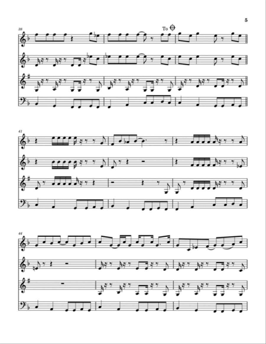 Takin' Care Of Christmas Woodwind Quartet scores gallery preview page 6