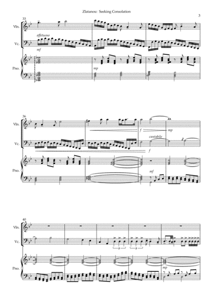 SEEKING CONSOLATION (in time of pandemic) TRIO for violin, violloncello and piano image number null