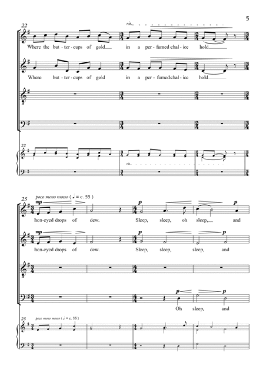 Sleep, My Loved One 4-Part scores gallery preview page 4
