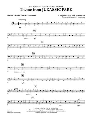 Theme from Jurassic Park - Trombone/Baritone B.C./Bassoon