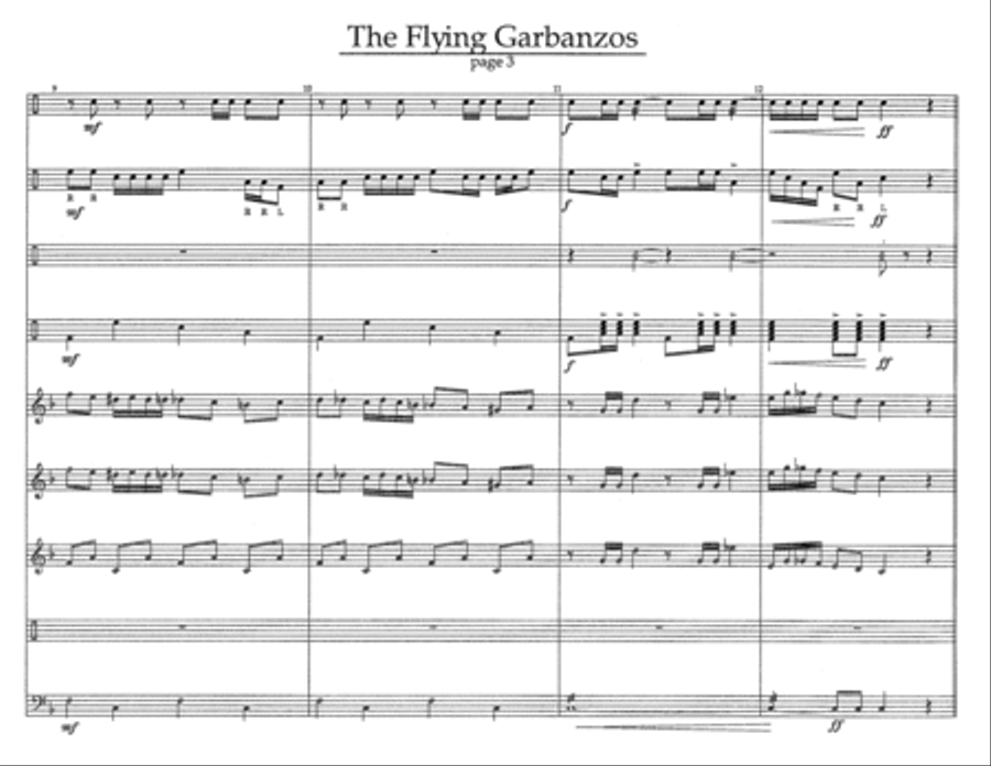 Flying Garbanzos, The w/Tutor Tracks Percussion Ensemble scores gallery preview page 5