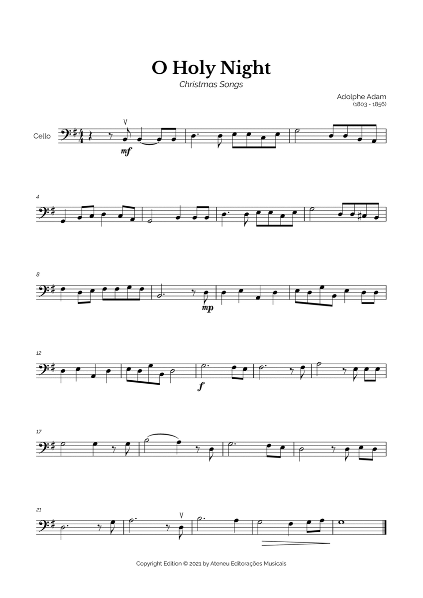 O Holy Night for Easy Cello Solo image number null