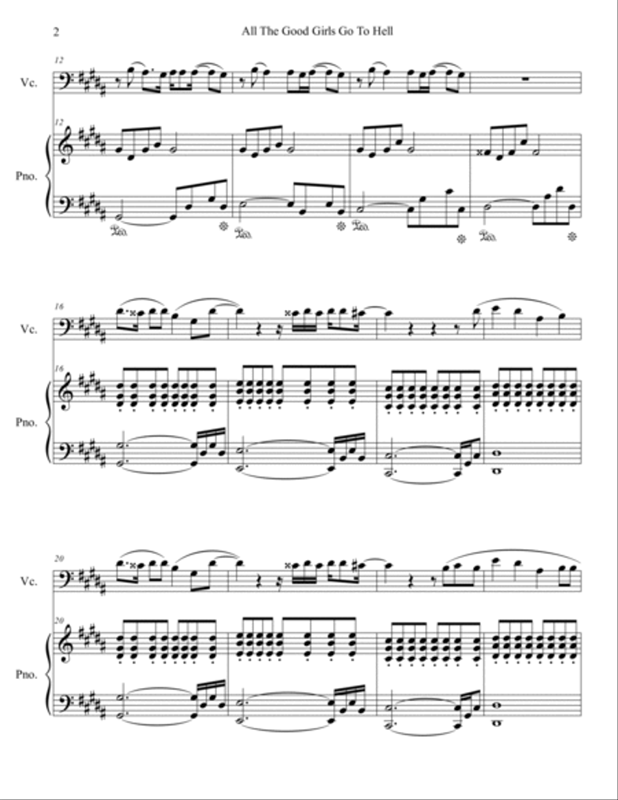 All The Good Girls Go To Hell Piano scores gallery preview page 3