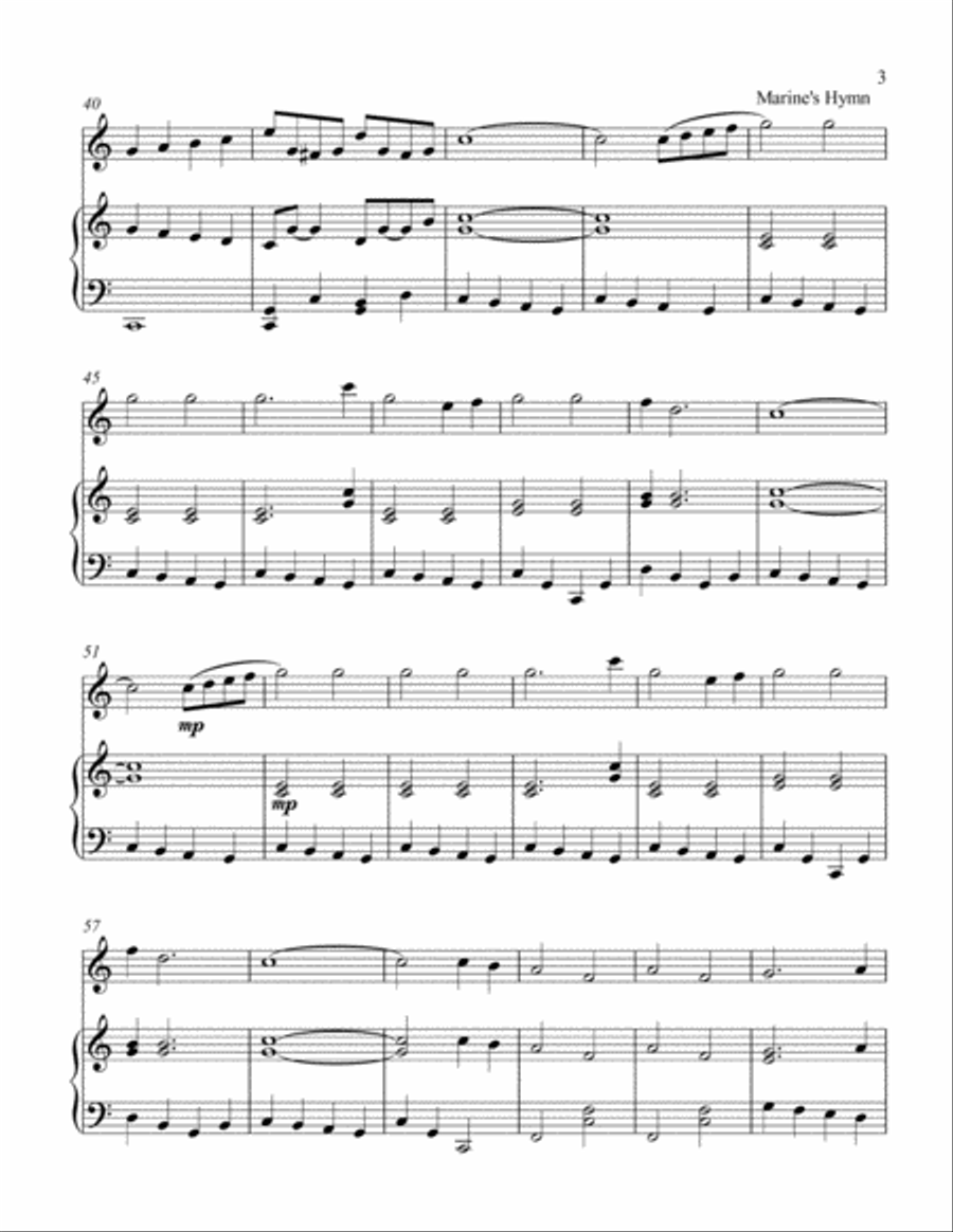 Salute To The Troops (treble C instrument solo) Small Ensemble scores gallery preview page 4