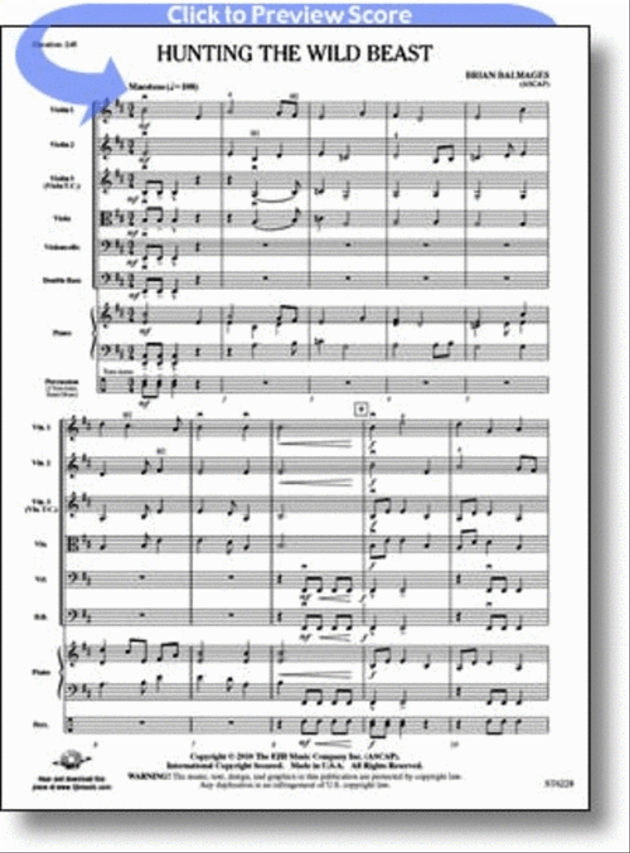 Hunting the Wild Beast String Orchestra scores gallery preview page 1