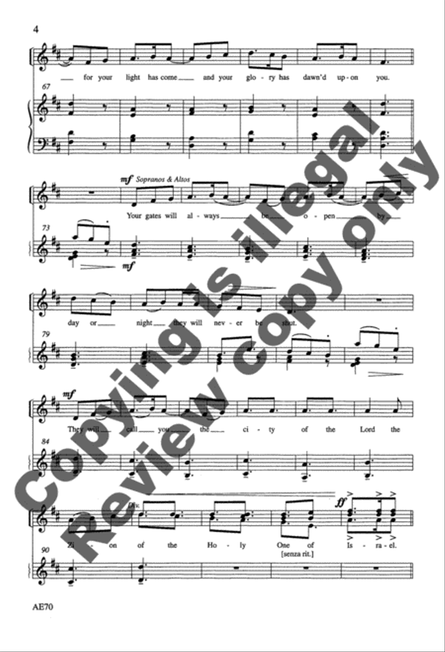 Arise, Shine (Epiphany Canticle) 4-Part scores gallery preview page 6