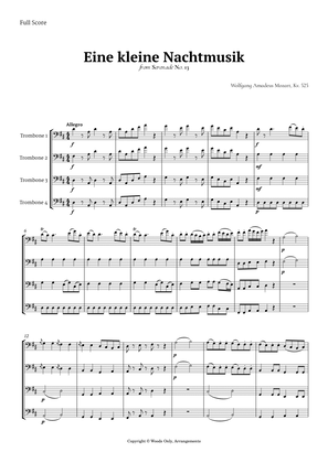 Eine kleine Nachtmusik by Mozart for Trombone Quartet