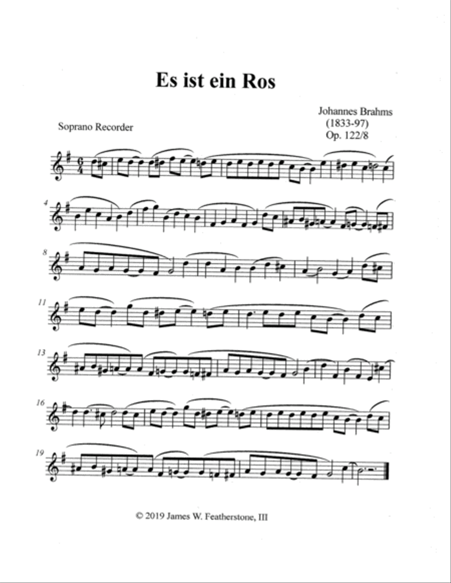 Es ist ein Ros [SATB] 4-Part scores gallery preview page 4
