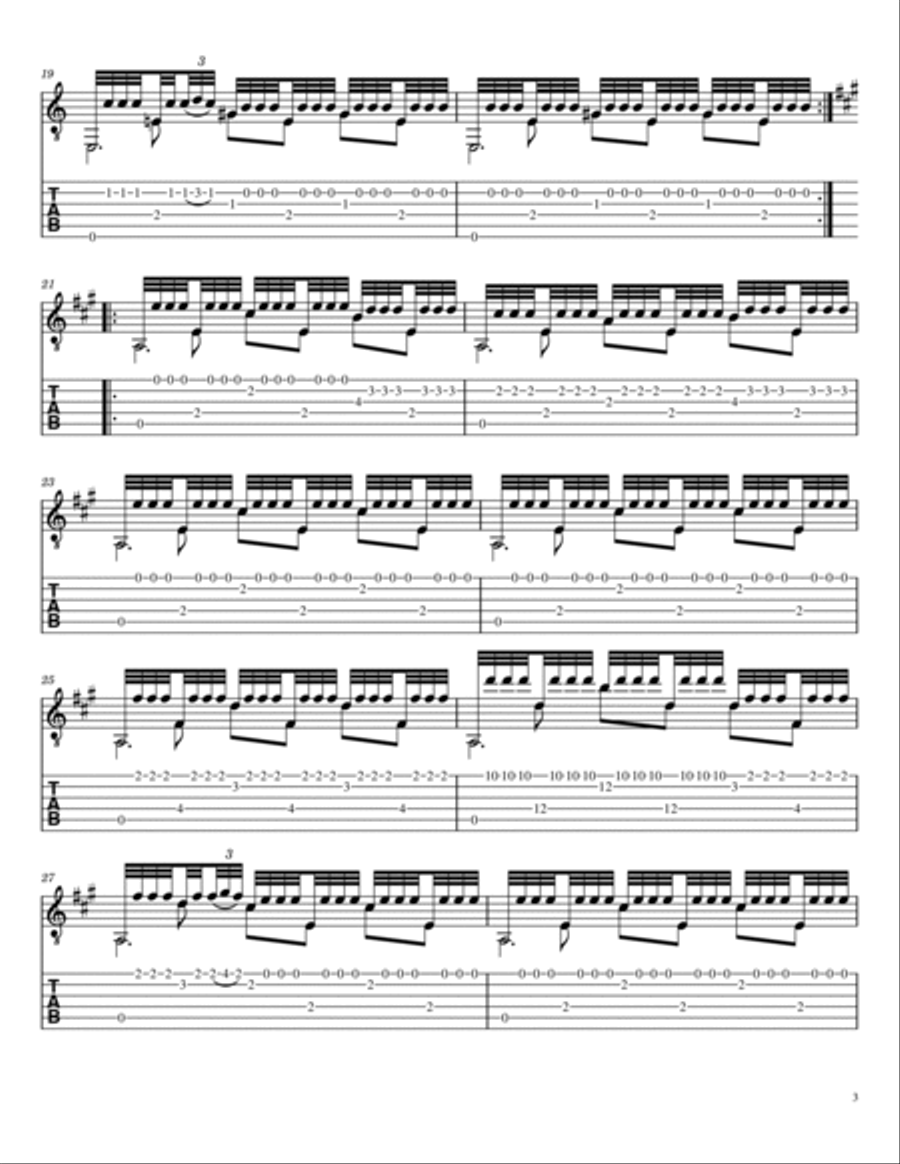 Recuerdos de la Alhambra TABs - Tárrega Acoustic Guitar scores gallery preview page 3