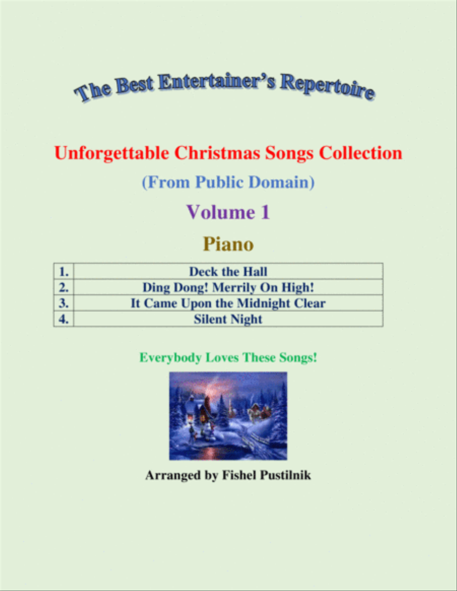 "Unforgettable Christmas Songs Collection" (from Public Domain) for Piano-Volume 1-Video image number null