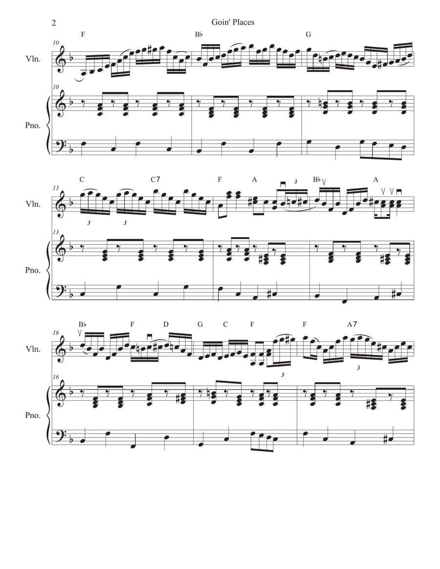 Goin' Places for Fiddle and piano Violin Solo scores gallery preview page 2