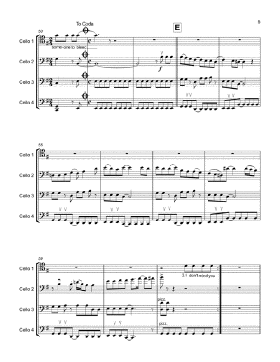 Just What I Needed Cello scores gallery preview page 5