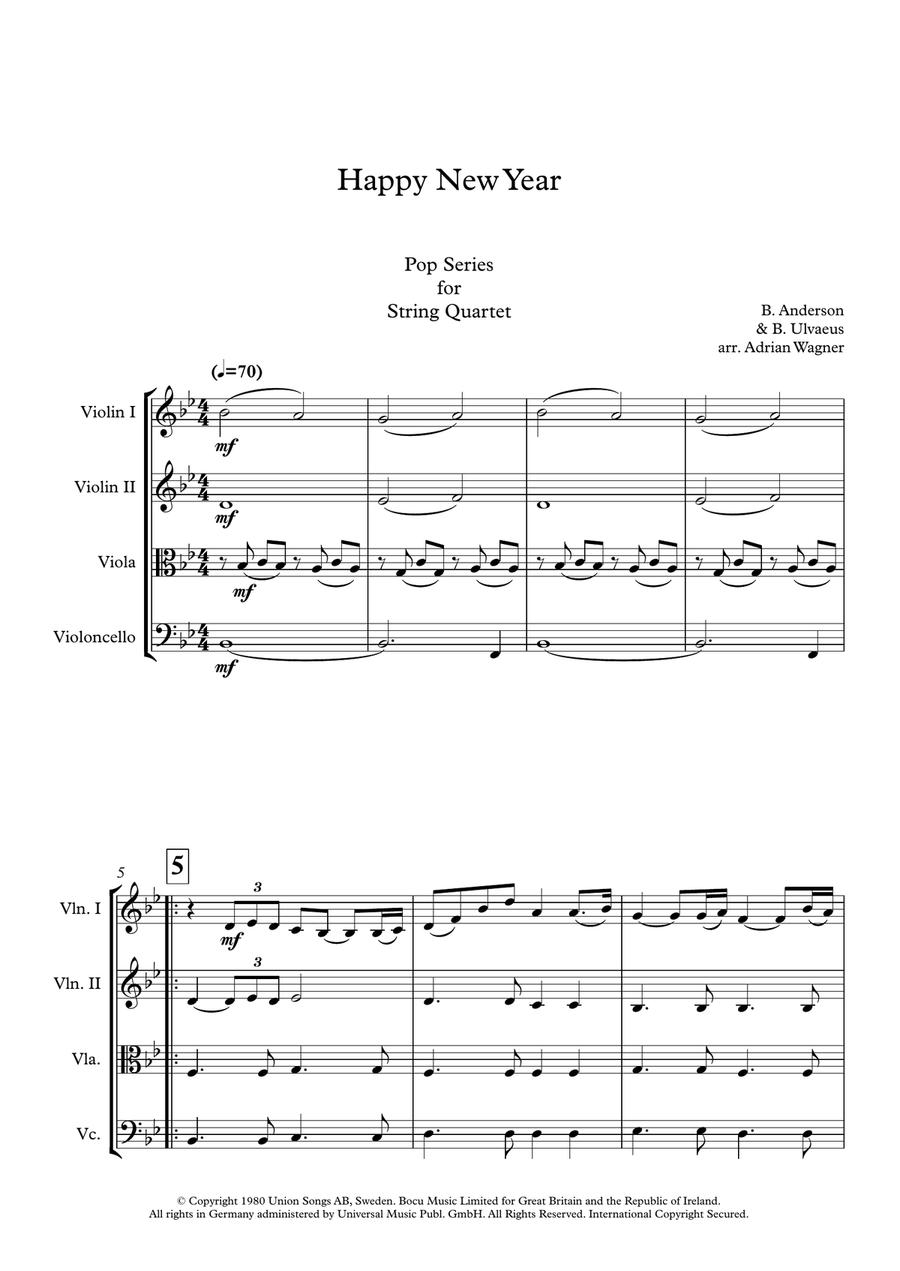 Happy New Year String Quartet scores gallery preview page 3