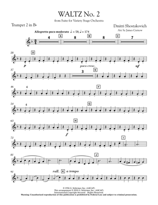 Waltz No. 2 (from Suite For Variety Stage Orchestra) - Bb Trumpet 2