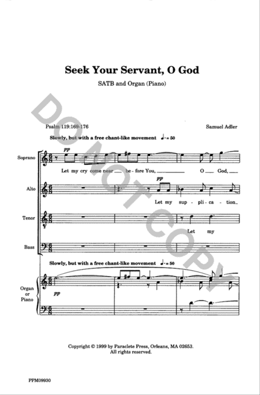 Seek Your Servant O God Seek Your Servant O God 4-Part scores gallery preview page 2