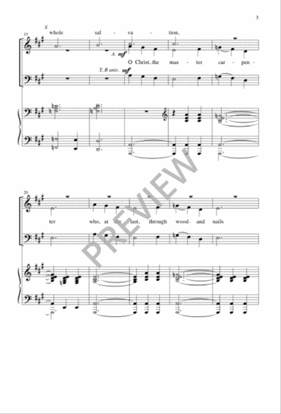 O Christ, the Master Carpenter 4-Part scores gallery preview page 3