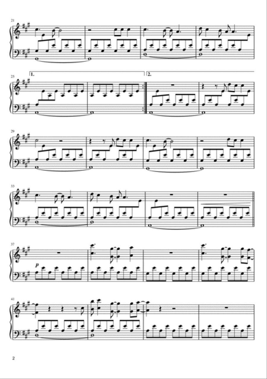 Chasing Cars Piano Solo scores gallery preview page 2