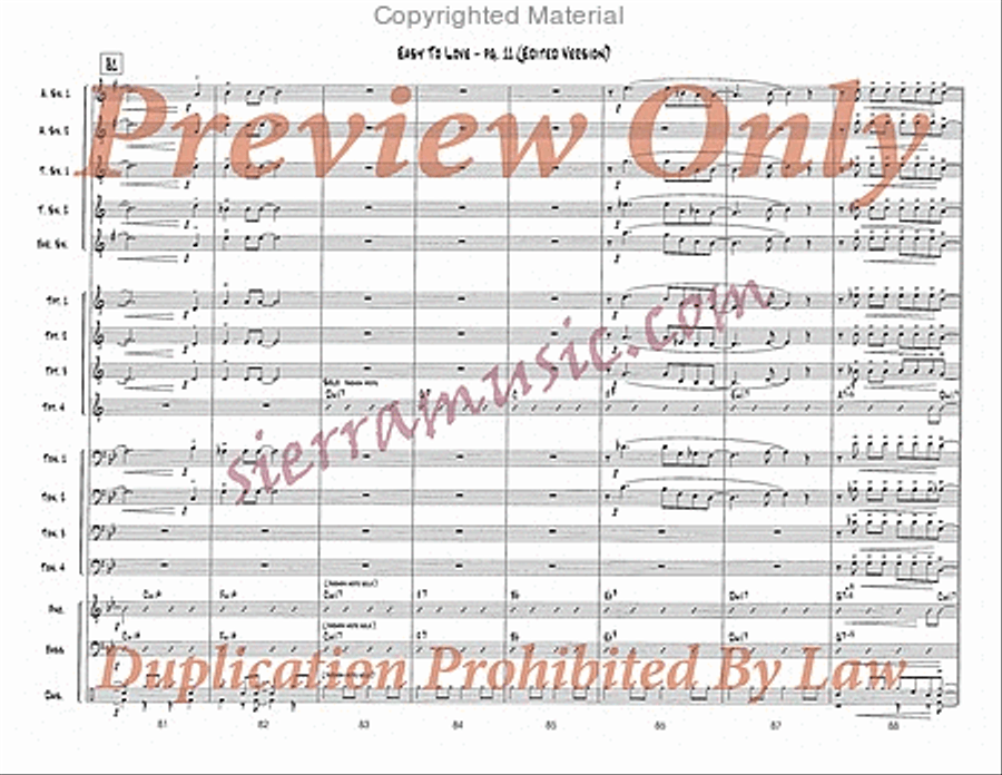 Easy To Love (Edited) Jazz Ensemble scores gallery preview page 12