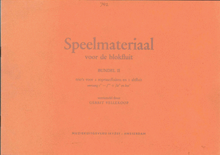 Book cover for Speelmateriaal voor de Blokfluit Vol.2