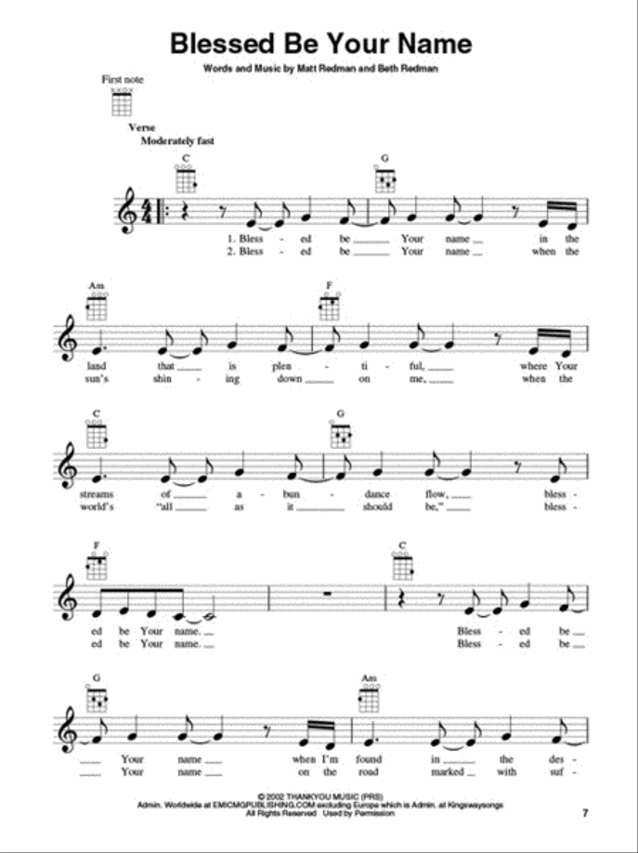 Worship Songs for Ukulele Ukulele scores gallery preview page 4