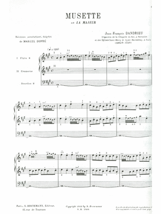 Musette In A Major (maitres Classiques No.14) (organ)
