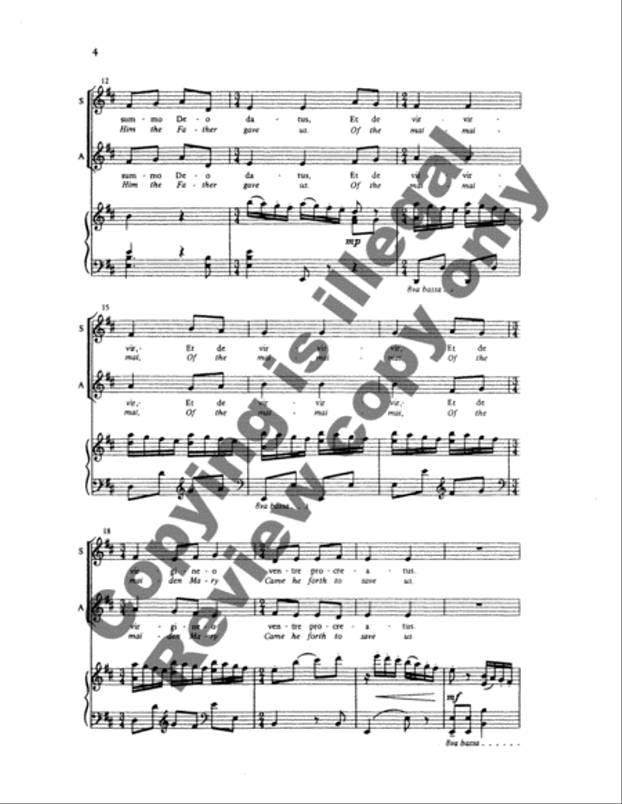 Gaudete: 4. Personent Hodie 4-Part scores gallery preview page 11