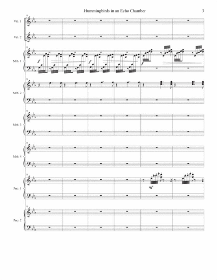 Hummingbirds in an Echo Chamber Percussion Ensemble scores gallery preview page 3