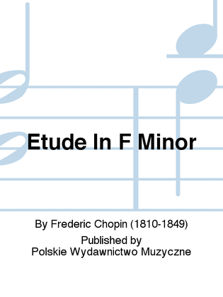 Book cover for Etude In F Minor