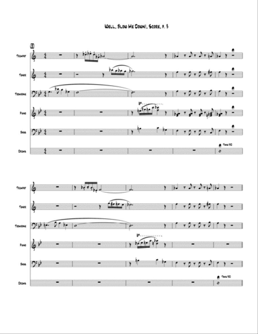 Well, Blow Me Down! Well, Blow Me Down! Jazz Ensemble scores gallery preview page 3