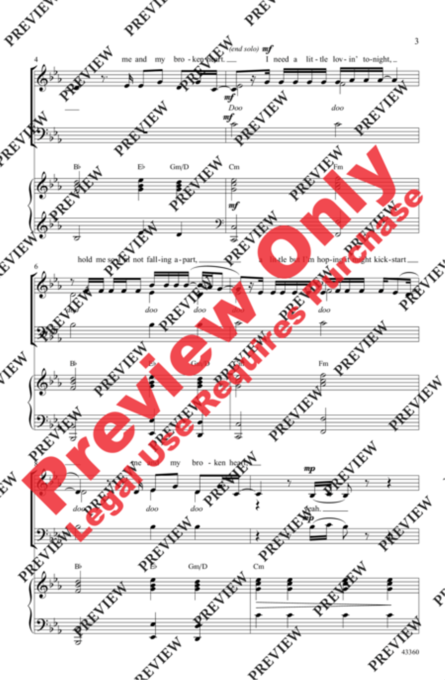Me and My Broken Heart Me and My Broken Heart 3-Part scores gallery preview page 3