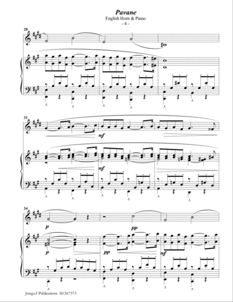 Fauré: Pavane Op. 50 for English Horn & Piano English Horn scores gallery preview page 4