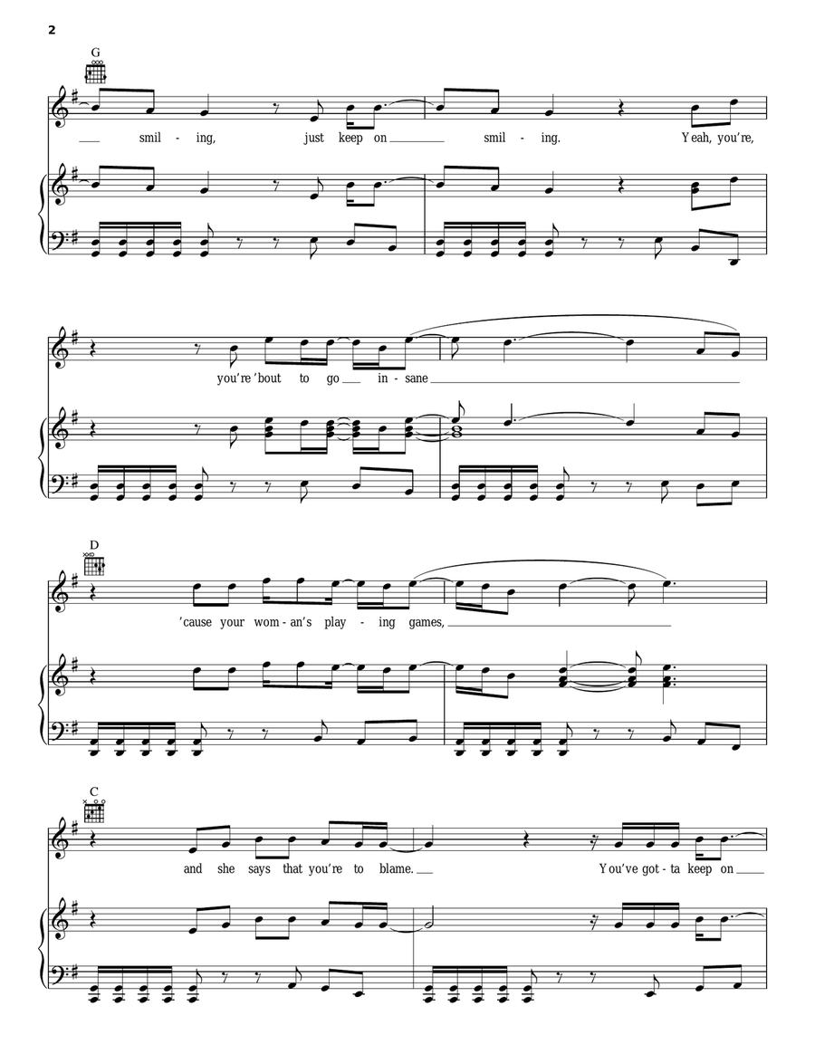 Keep On Smilin' Piano, Vocal, Guitar scores gallery preview page 2