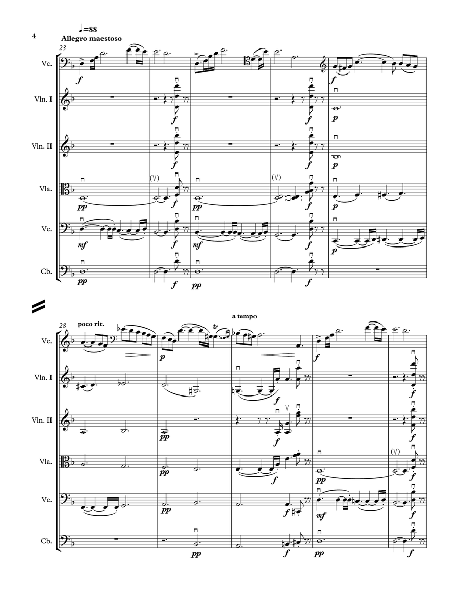 Lalo Cello Concerto in D Minor - 1st Movement - Solo Cello and String Orchestra String Orchestra scores gallery preview page 4