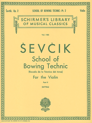 Book cover for School of Bowing Technics, Op. 2 – Book 2