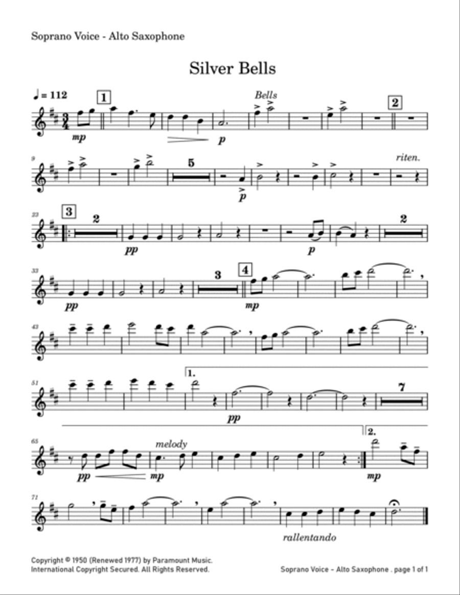 Silver Bells Saxophone Quartet scores gallery preview page 5
