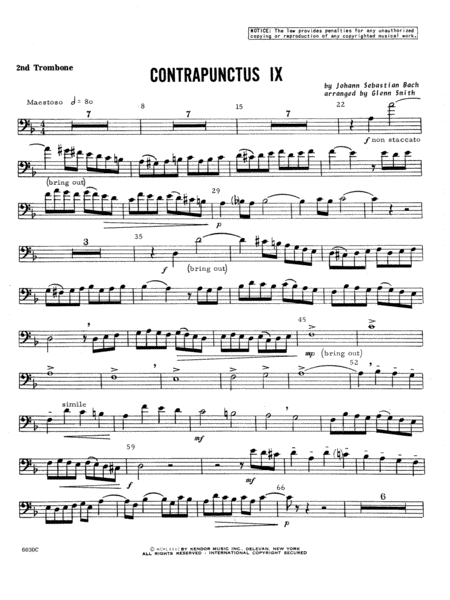 Contrapunctus IX - 2nd Trombone