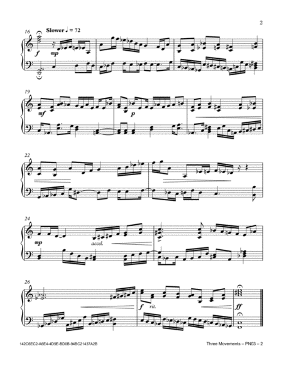 Three Movements Piano Solo scores gallery preview page 3