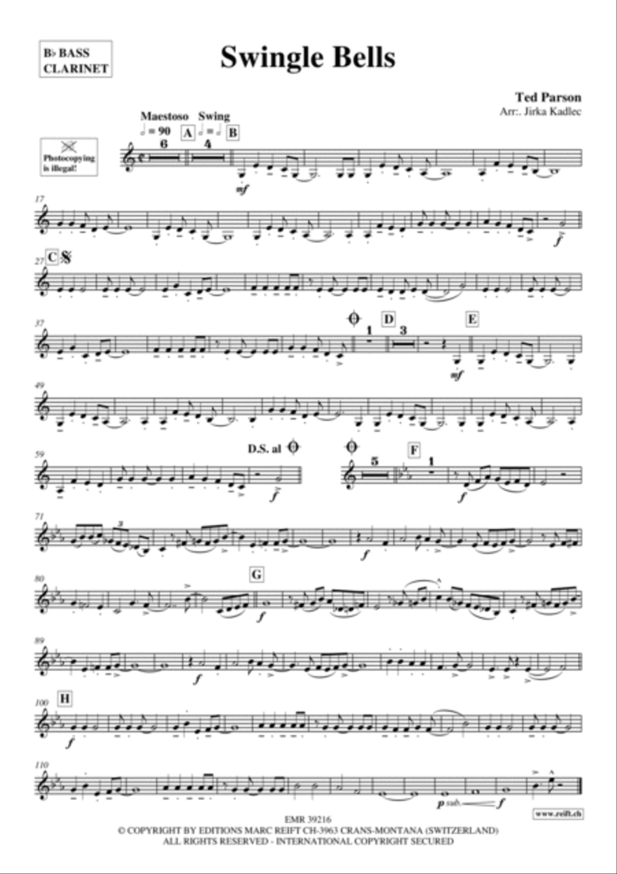 Swingle Bells Bass Clarinet scores gallery preview page 2