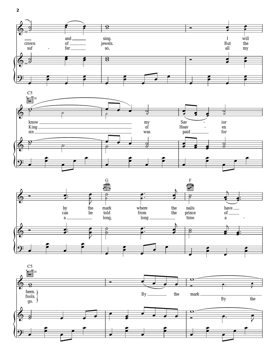 By The Mark Piano, Vocal, Guitar scores gallery preview page 2