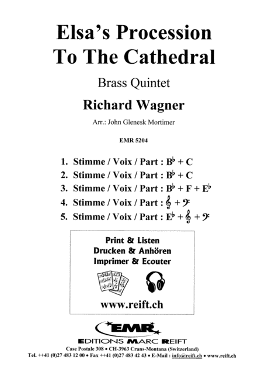 Elsa's Procession To The Cathedral Brass Ensemble scores gallery preview page 2