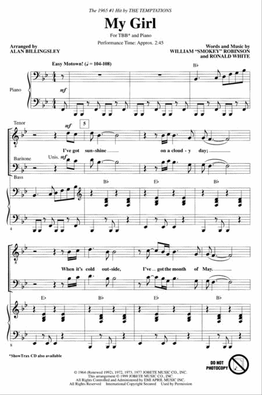 My Girl My Girl TTB scores gallery preview page 2