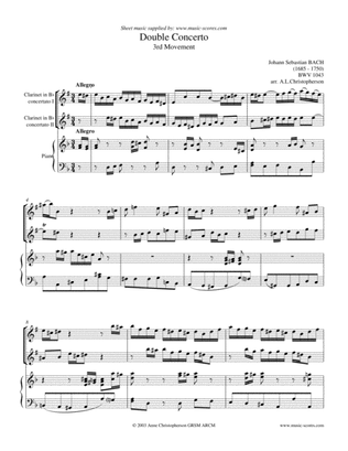Double Concerto 3rd Movement - 2 Clarinets & Piano