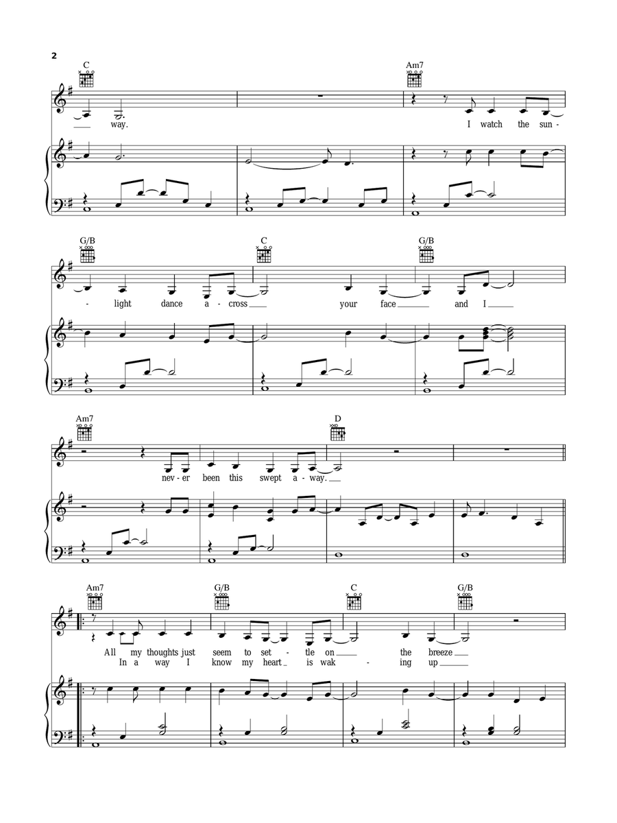 Breathe Piano, Vocal, Guitar scores gallery preview page 2