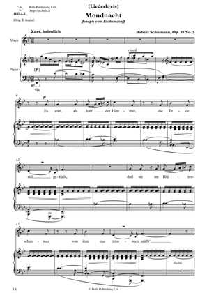 Mondnacht, Op. 39 No. 5 (B-flat Major)