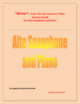 "Winter" from the Four Season 1 st Mov. - Alto Saxophone and Piano