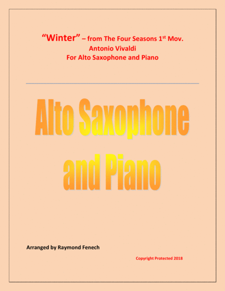 "Winter" from the Four Season 1 st Mov. - Alto Saxophone and Piano image number null