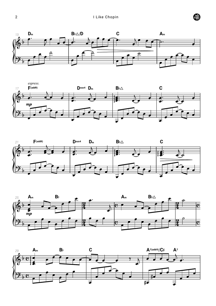I Like Chopin Piano Solo scores gallery preview page 2